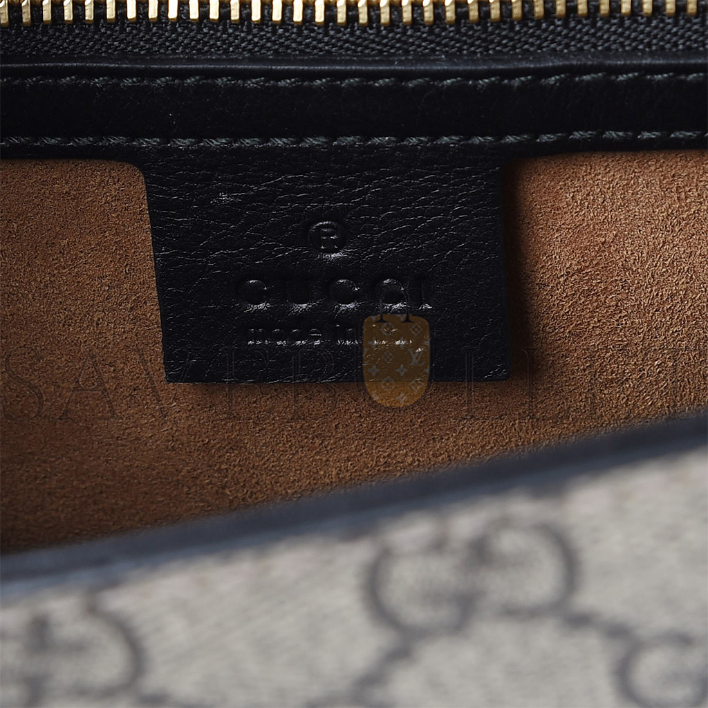 g*u*i gg S*p*e monogram calfskin small padlock top handle bag beige black cuir 43188 (28*19*11cm)